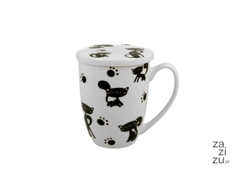 Kubek z zaparzaczem 350ml w tubie KOTY CZARNE Kubek z zaparzaczem 350ml w tubie KOTY CZARNE