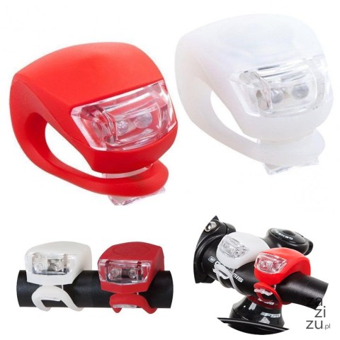 Lampki rowerowe led przód tył 2szt silikon 14050 Lampki rowerowe led przód tył 2szt silikon 14050