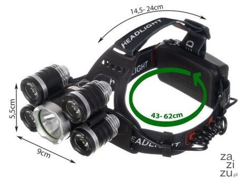 Latarka czołowa 5 x LED T6 CREE Latarka czołowa 5 x LED T6 CREE
