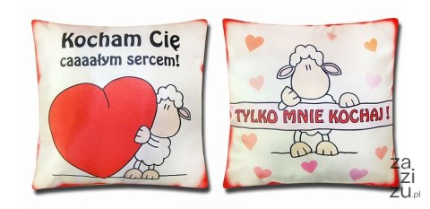 Poduszka dwustronna 35x35cm Kocham Cię caaałym sercem! S77 Poduszka dwustronna 35x35cm Kocham Cię caaałym sercem! S77