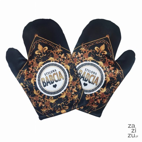 Rękawica Stylowa Babcia złote lilie | R58 Rękawica Stylowa Babcia złote lilie | R58