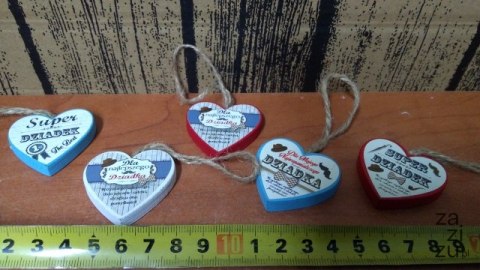 Serce wiszące 4cm DZIADEK Serce wiszące 4cm DZIADEK