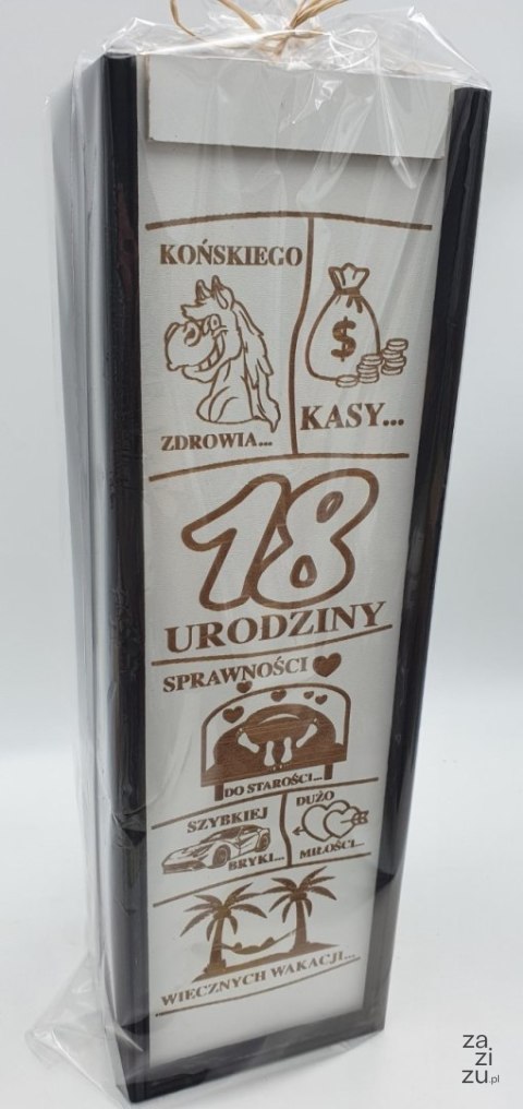 Skrzynka drewniana na alkohol 18 URODZINY Skrzynka drewniana na alkohol 18 URODZINY