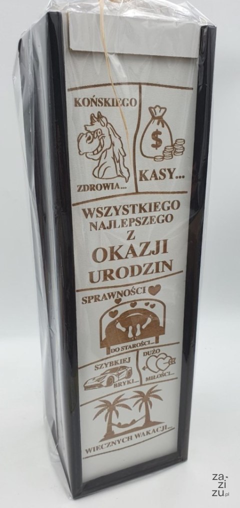 Skrzynka drewniana na alkohol URODZINY Skrzynka drewniana na alkohol URODZINY