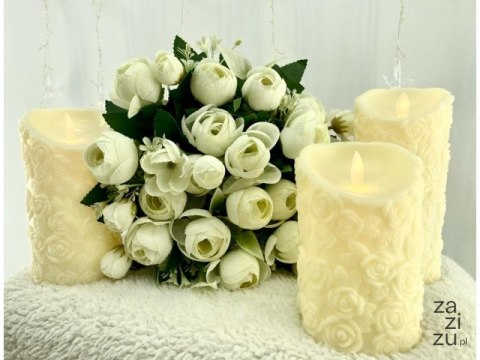 Świeca biała led 18cm ruchomy płomień RÓŻE WOSK 8772 Świeca biała led 18cm ruchomy płomień RÓŻE WOSK 8772