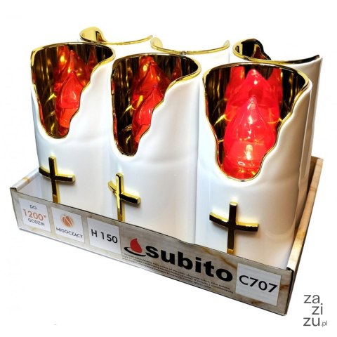 Świeca led z bateriami C707 150 mm 6 szt. Subito D75H150 Świeca led z bateriami C707 150 mm 6 szt. Subito D75H150