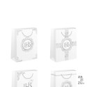 Torebki na prezenty 15x20cm komunijne IHS biało-srebrne małe 12szt. mix 132067