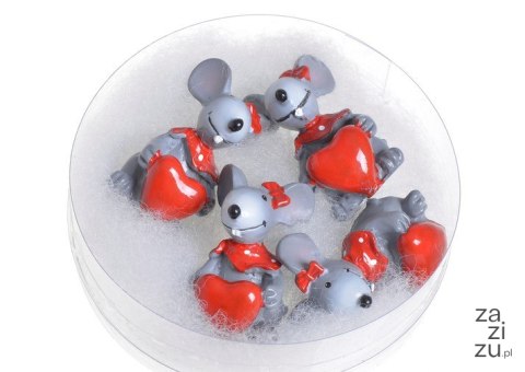 Walentynkowe myszki figurki 4szt. 4cm | RD19-0076 Walentynkowe myszki figurki 4szt. 4cm | RD19-0076