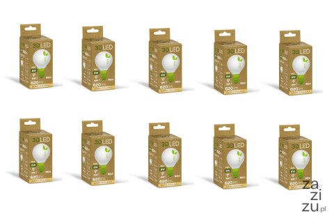 Żarówka ledowa 3LED kulka E-14 8W barwa ciepła 10szt. E/14/4W Żarówka ledowa 3LED kulka E-14 8W barwa ciepła 10szt. E/14/4W
