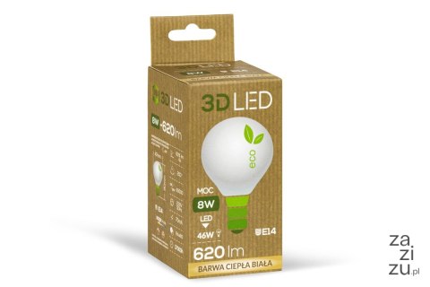 Żarówka ledowa 3LED kulka E-14 8W barwa ciepła 10szt. E/14/4W Żarówka ledowa 3LED kulka E-14 8W barwa ciepła 10szt. E/14/4W