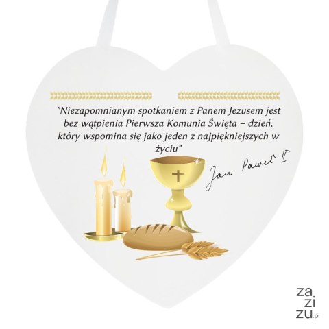 Drewniana tabliczka w kształcie serca z napisem "Niezapomnianym spotkaniem... Drewniana tabliczka w kształcie serca z napisem "Niezapomnianym spotkaniem...