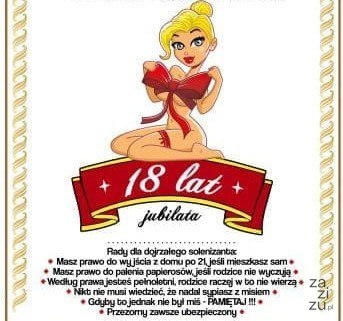 Dyplom certyfikat 18 lat Dyplom certyfikat 18 lat