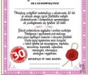 Dyplom certyfikat 30 lat Pani | D45