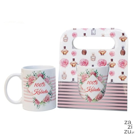 Kubek ceramiczny w ozdobnym opakowaniu z napisem "100 Kobieta" Kubek ceramiczny w ozdobnym opakowaniu z napisem "100 Kobieta"