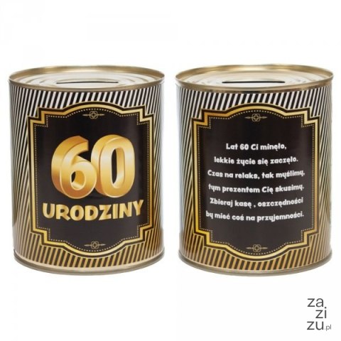 Skarbonka metalowa urodzinowa 60 Skarbonka metalowa urodzinowa 60