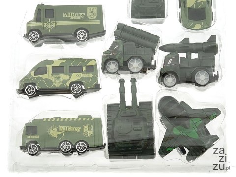 Zestaw 10 pojazdów wojskowych na blistrze Zestaw 10 pojazdów wojskowych na blistrze