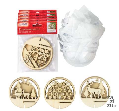 Zestaw kul akrylowych z drewnokształtami 5szt. 12cm | AZD-12 Zestaw kul akrylowych z drewnokształtami 5szt. 12cm | AZD-12