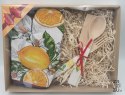 Zestaw rękawica + sztućce drewniane cytryny 36 x 28 cm. | P1426PW4