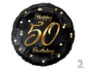 Balon foliowy B&C Happy 50 Birthday czarny nadruk złoty 18" | FG-O50Z