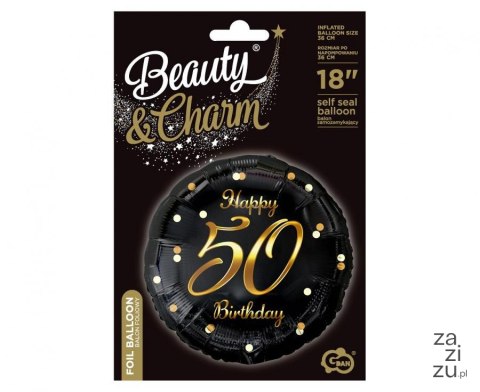 Balon foliowy B&C Happy 50 Birthday czarny nadruk złoty 18" | FG-O50Z Balon foliowy B&C Happy 50 Birthday czarny nadruk złoty 18" | FG-O50Z
