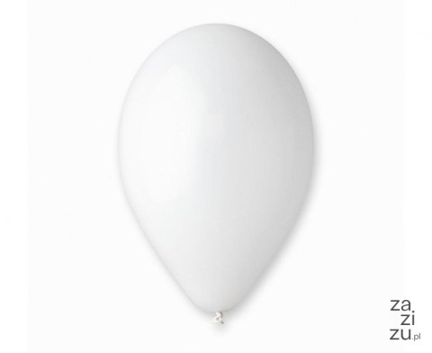 Balony pastel 12" białe 01 100szt. | G110/01 Balony pastel 12" białe 01 100szt. | G110/01