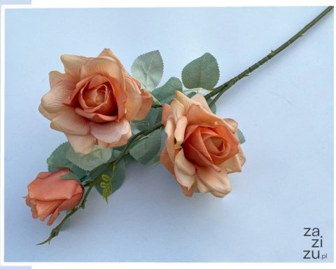 Kwiat RÓŻA łodyga 66cm 3 kwiaty 12-6cm HERBACIANA 10szt. | KDI-106B Kwiat RÓŻA łodyga 66cm 3 kwiaty 12-6cm HERBACIANA 10szt. | KDI-106B