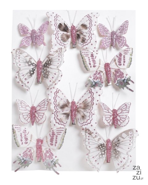 Motyl brokat na klipie 10szt 173CAN19190 Motyl brokat na klipie 10szt 173CAN19190