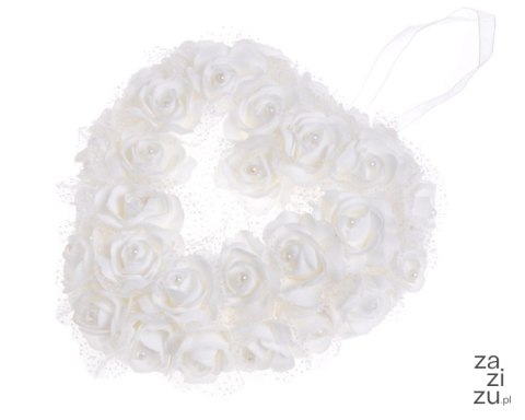 Serce białe z róż 20cm 162CAN1348-20S_01 Serce białe z róż 20cm 162CAN1348-20S_01