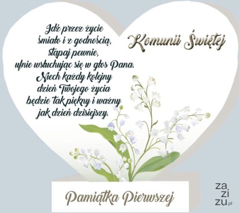 Serce stojące 12x11cm KOMUNIA HDF02 Serce stojące 12x11cm KOMUNIA HDF02