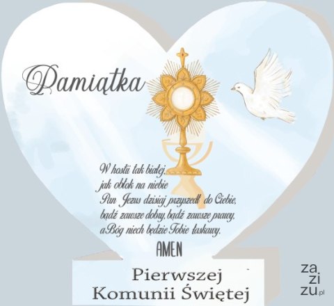 Serce stojące 12x11cm KOMUNIA HDF04 Serce stojące 12x11cm KOMUNIA HDF04