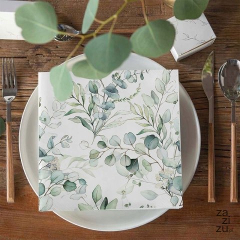 Serwetki papierowe gałązki eukaliptusa 20szt. 33 x 33 cm | 79-39 Serwetki papierowe gałązki eukaliptusa 20szt. 33 x 33 cm | 79-39