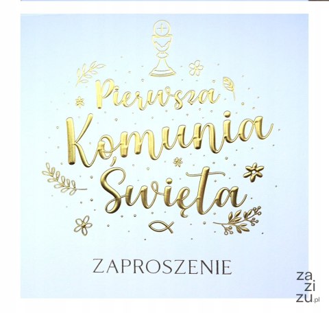 Zaproszenia 10szt KOMUNIA ŚWIĘTA 12x12cm NR011 Zaproszenia 10szt KOMUNIA ŚWIĘTA 12x12cm NR011