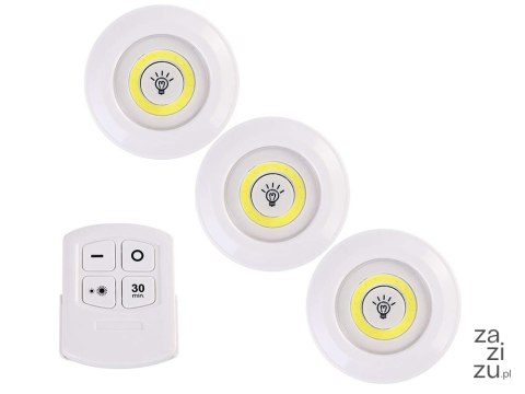3x lampka cob bezprzewodowa lampa pilot na baterie 15709 3x lampka cob bezprzewodowa lampa pilot na baterie 15709