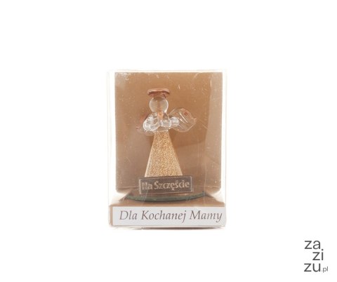 Anioł szklany dla Kochanej Mamy "Na Szczęście" w ozdobnym opakowaniu | A0326MAM Anioł szklany dla Kochanej Mamy "Na Szczęście" w ozdobnym opakowaniu | A0326MAM