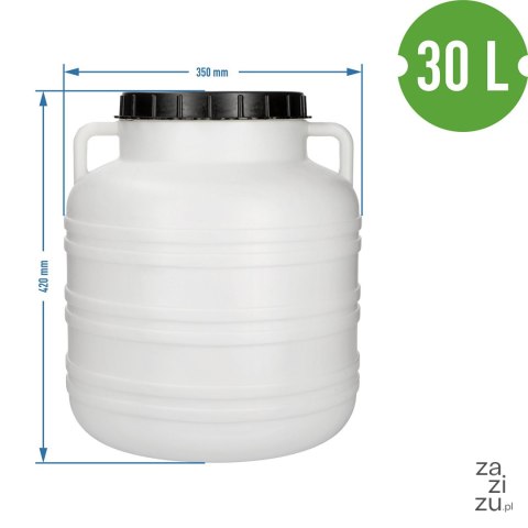 Beczka kiszonka 30l biała uchwyty Beczka kiszonka 30l biała uchwyty