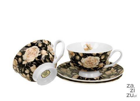 Filiżanki royal ze spodkami komplet 2szt. ENGLISH ROSES BLACK Filiżanki royal ze spodkami komplet 2szt. ENGLISH ROSES BLACK