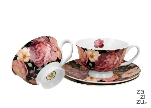 Filiżanki royal ze spodkami komplet 2szt. SPRING ROSES BLACK Filiżanki royal ze spodkami komplet 2szt. SPRING ROSES BLACK