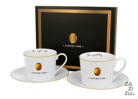 Filiżanki ze spodkami 230ml komplet 2szt. COFFEE TIME 2 Filiżanki ze spodkami 230ml komplet 2szt. COFFEE TIME 2