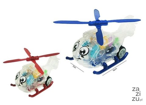 Helikopter przeźroczysty zębatki 15cm ze światłem 8szt. Helikopter przeźroczysty zębatki 15cm ze światłem 8szt.