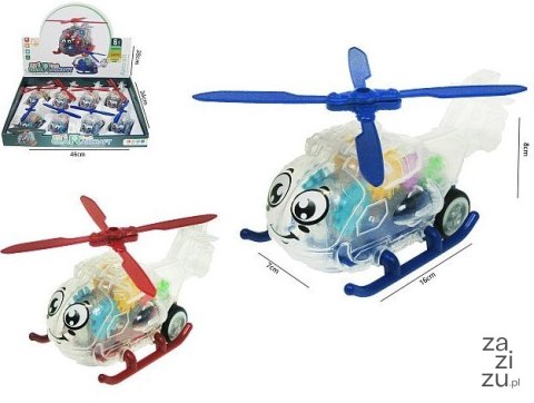 Helikopter przeźroczysty zębatki 15cm ze światłem 8szt. Helikopter przeźroczysty zębatki 15cm ze światłem 8szt.
