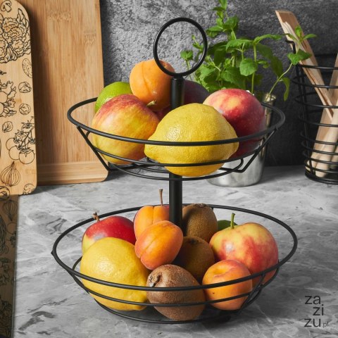 Koszyk na owoce Astoria 26x26x30,5cm 2-poziomy czarny Koszyk na owoce Astoria 26x26x30,5cm 2-poziomy czarny