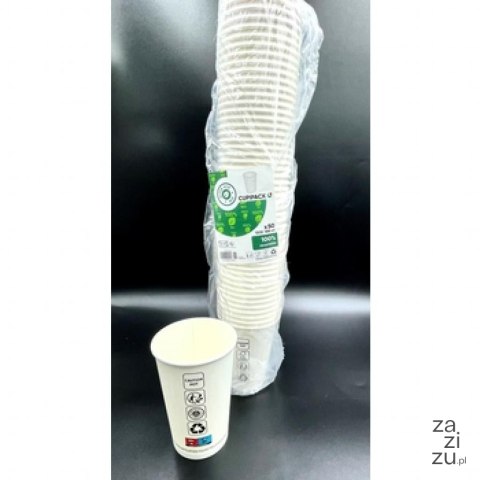 Kubek papierowy biały 350ml 50szt. | 0255 Kubek papierowy biały 350ml 50szt. | 0255