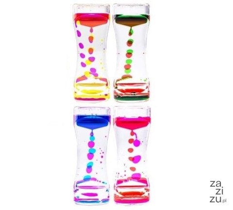 Lawa z kolorowymi płynami w klepsydrze 14cm Lawa z kolorowymi płynami w klepsydrze 14cm