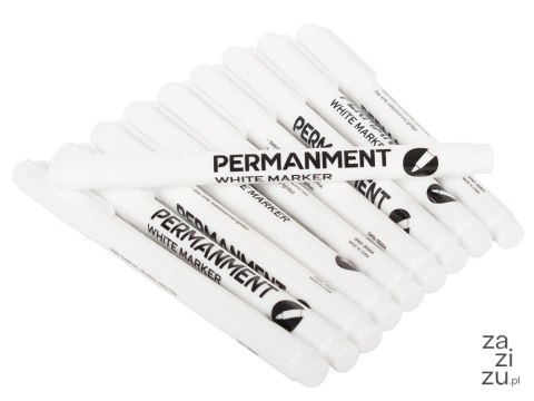 Marker pisak permanentny biały do opon szyb stali 12szt. Marker pisak permanentny biały do opon szyb stali 12szt.