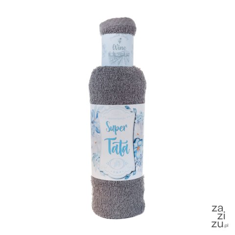 Ręcznik szary butelka z haftem "Super Tata" | 1RBUT Ręcznik szary butelka z haftem "Super Tata" | 1RBUT