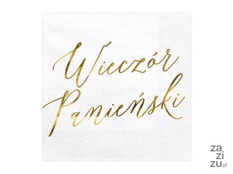 Serwetki Wieczór panieński, biały, 33x33cm 20 szt . SP33-91-019ME Serwetki Wieczór panieński, biały, 33x33cm 20 szt . SP33-91-019ME
