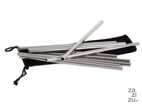 Słomki rurki wielorazowe metalowe eko x10 czyścik Słomki rurki wielorazowe metalowe eko x10 czyścik
