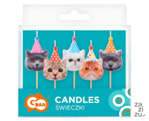 Świeczki 5szt pikery KOTKI W CZAPECZKACH Świeczki 5szt pikery KOTKI W CZAPECZKACH