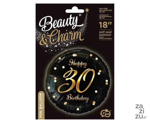 Balon foliowy B&C Happy 30 Birthday czarny, złoty FG-O30Z Balon foliowy B&C Happy 30 Birthday czarny, złoty FG-O30Z