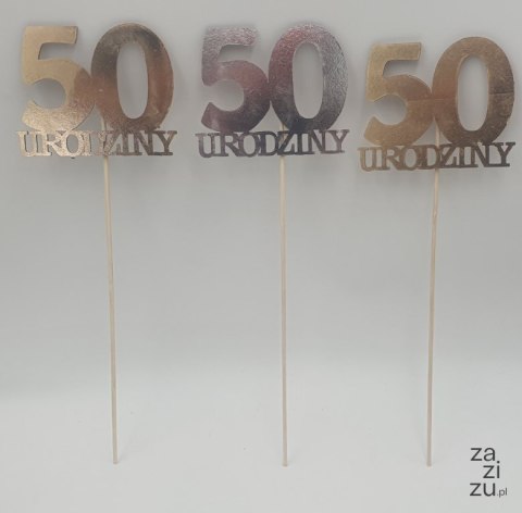 Cyfra na piku 3szt metalizowane 50 złoto/srebro Cyfra na piku 3szt metalizowane 50 złoto/srebro
